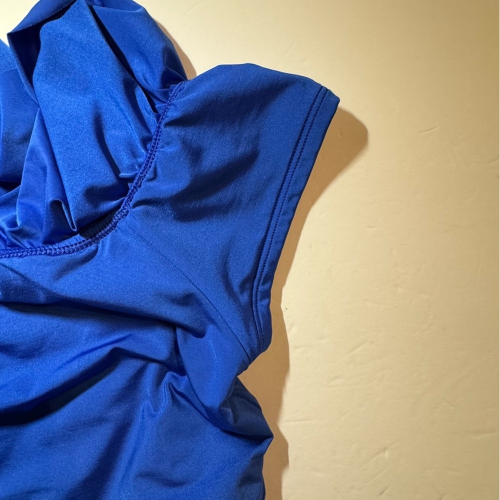 Trina Turk Monaco Ruffle Top Swimsuit size 14 Royal Blue - Picture 9 of 9